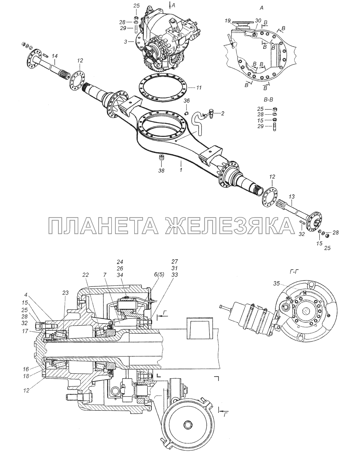 43253-2400022-10 Мост задний КамАЗ-43253 (Часть-1)