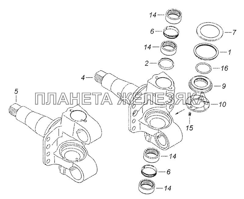 53205-3001012-10 Кулак поворотный КамАЗ-43253 (Часть-1)