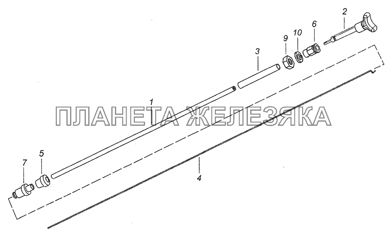 5425-1108130 Тяга ручного останова двигателя КамАЗ-43253 (Часть-1)
