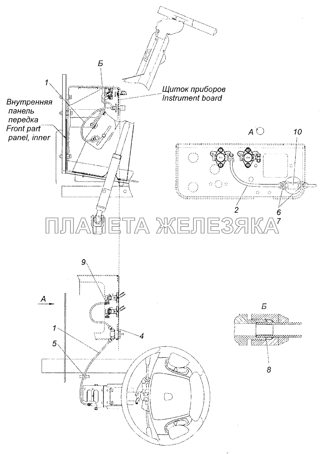 6520-3406014-19 Установка крана регулировки рулевой колонки КамАЗ-43253 (Часть-2)