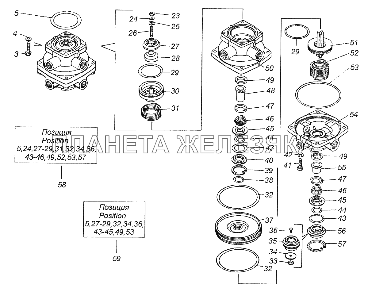 100-3514108-10 Кран тормозной двухсекционный КамАЗ-43253 (Часть-2)