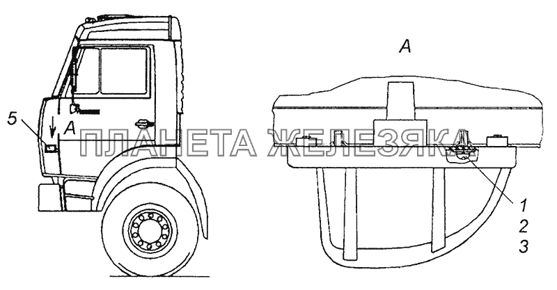 53215-3726001 Установка бокового повторителя указателей поворота КамАЗ-43255 (Евро-2)