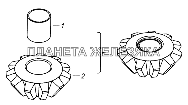 53212-2403054 Сателлит дифференциала заднего моста с втулкой КамАЗ-43255 (Евро-2)