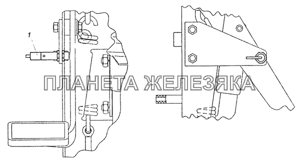 4308-4011037 Установка датчика педали сцепления КамАЗ-43255 (Евро-3)