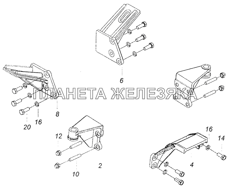 43255-1001000 Установка опор силового агрегата КамАЗ-43255 (Евро-3)
