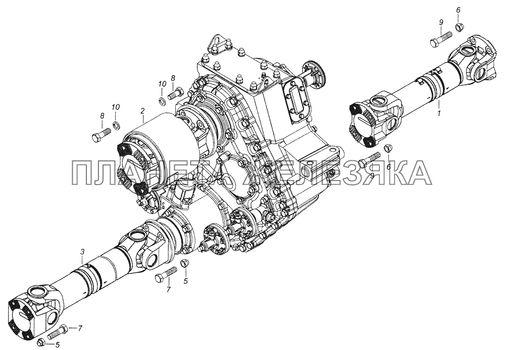 4326-2200001-30 Установка карданных валов КамАЗ-43261 (Евро-1, 2)
