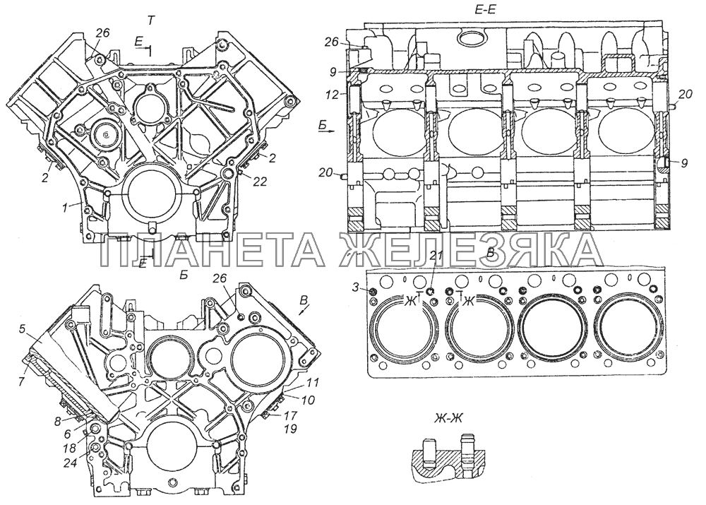 740.50-1002010 Блок цилиндров КамАЗ-5350 (6х6)