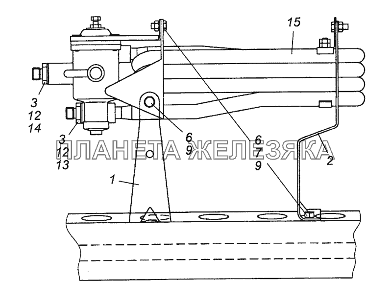 5320-3500011-10 Установка блока подготовки воздуха КамАЗ-53501 (6х6)