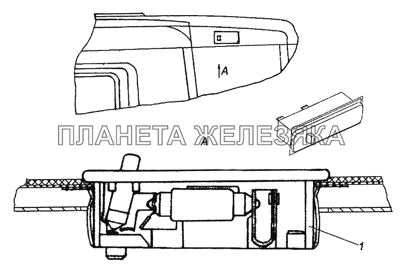 54105-3714002-24 Установка плафона освещения спального места КамАЗ-43502 (Евро 4)