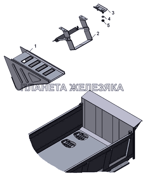 45142-3927002  Установка противооткатных упоров КамАЗ-45142
