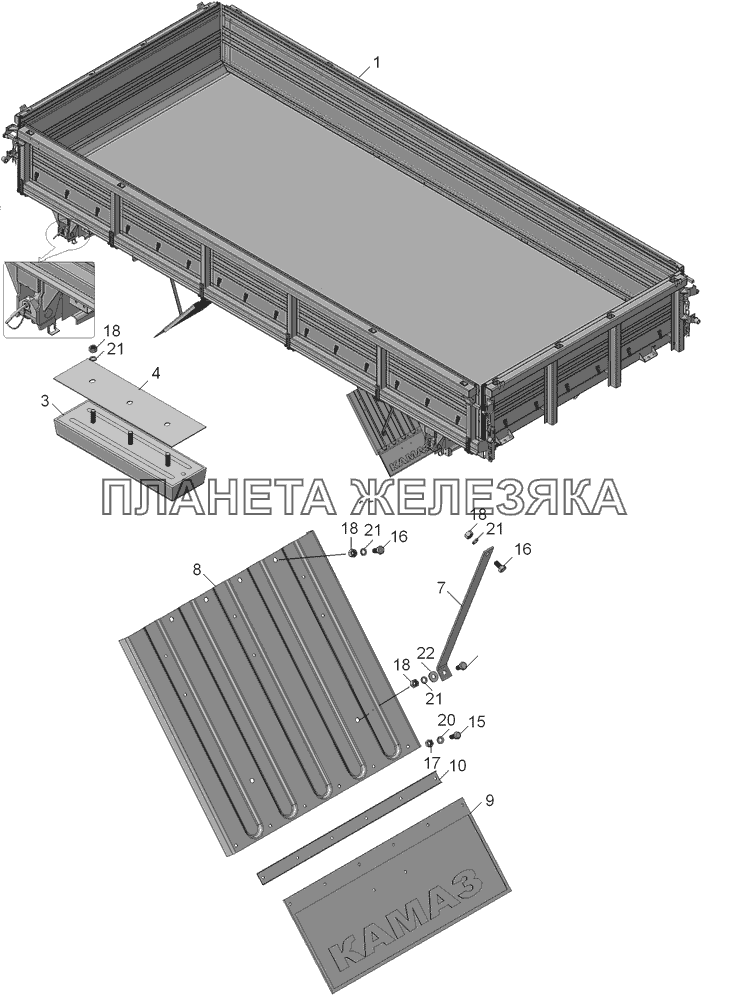 45143-8500002 Установка платформы КамАЗ-45143