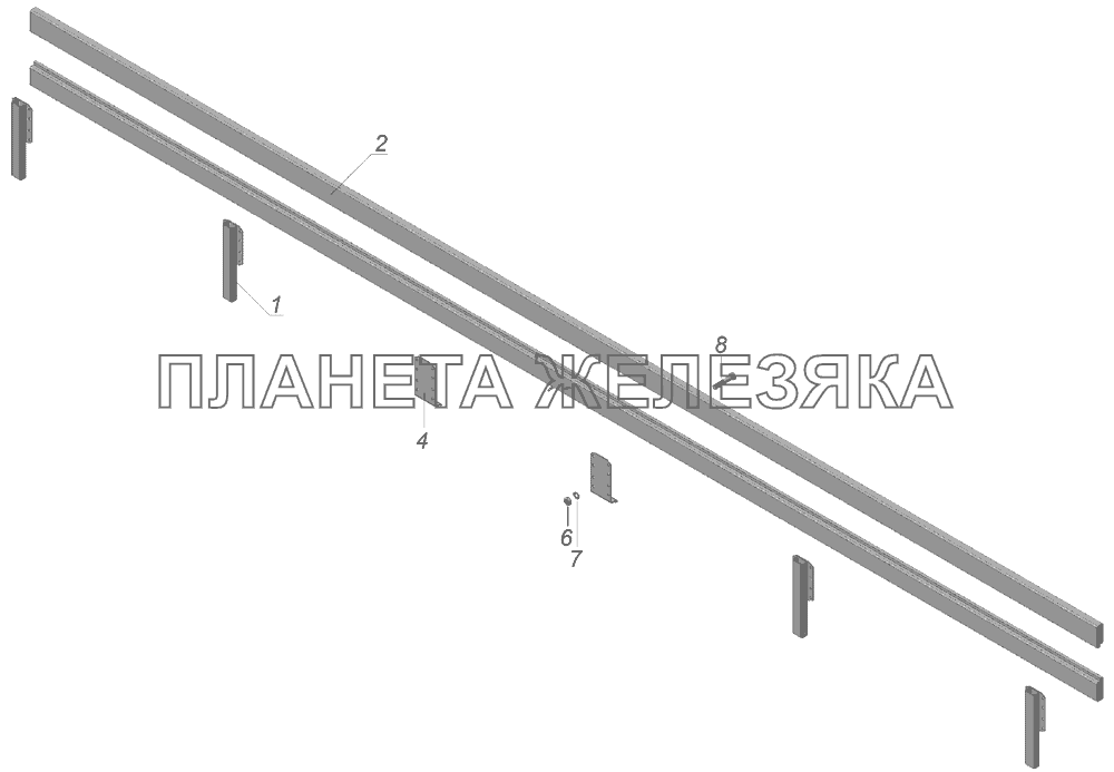 55102-8502610-10 Борт дополнительный боковой КамАЗ-45143