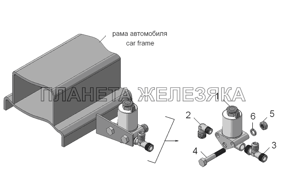 55102-8606012-10   Установка электропневмоклапана КамАЗ-45143