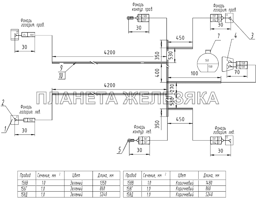 45143-3731073-80 Пучок проводов  габаритных фонарей КамАЗ-45143