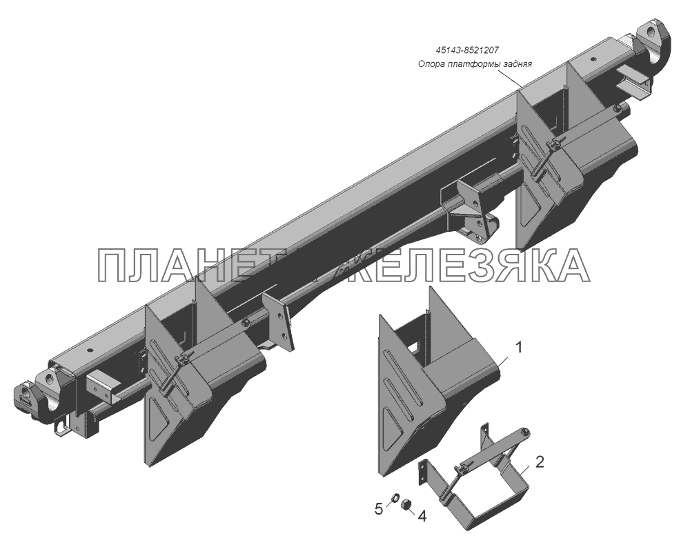 45143-3927002  Установка противооткатных упоров КамАЗ-45143