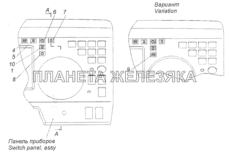 5297-4012001 Установка индикации на панели приборов Шасси КамАЗ-5297