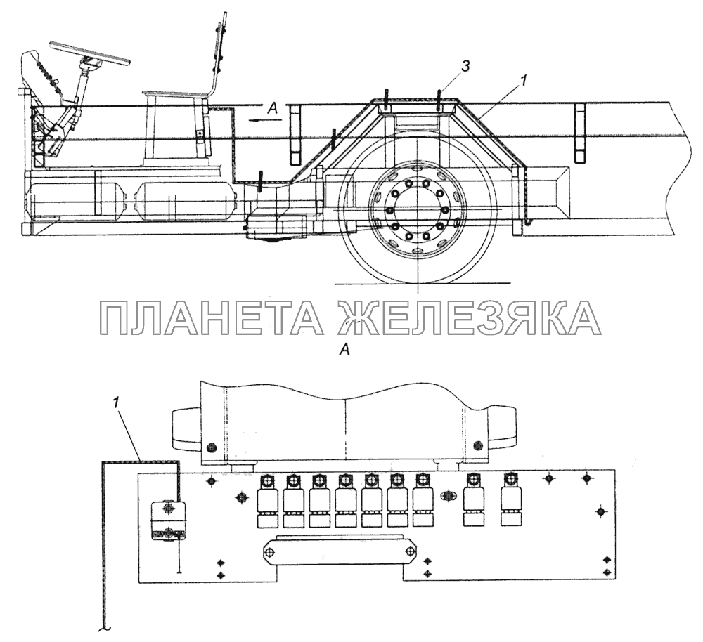 5297-4070059 Установка жгута питания на шасси Шасси КамАЗ-5297