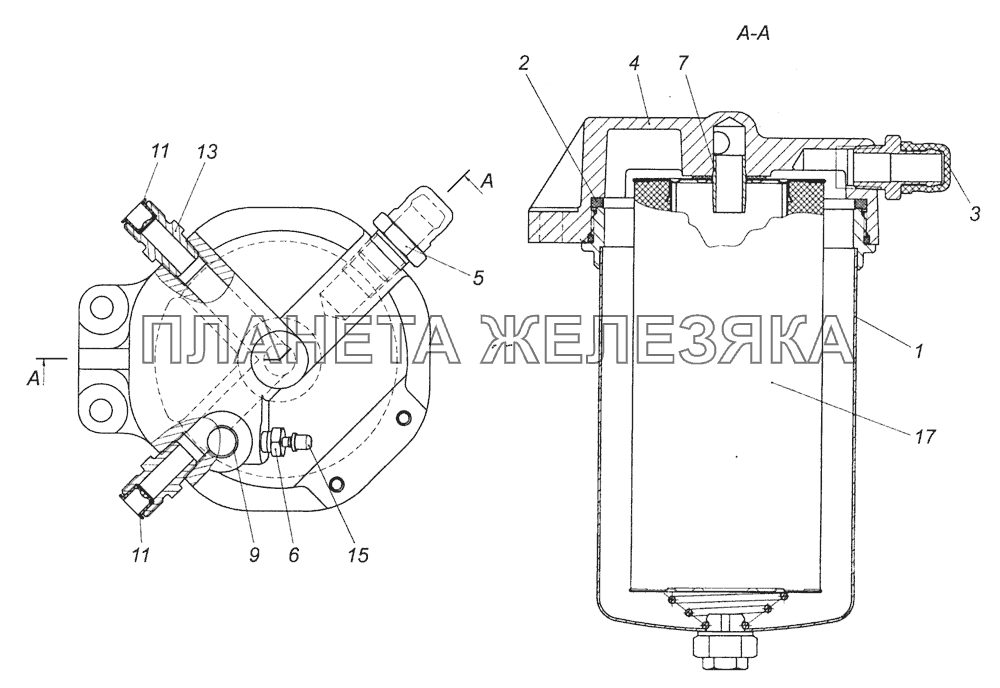 820.53-4411010-01 Фильтр очистки газа Шасси КамАЗ-5297