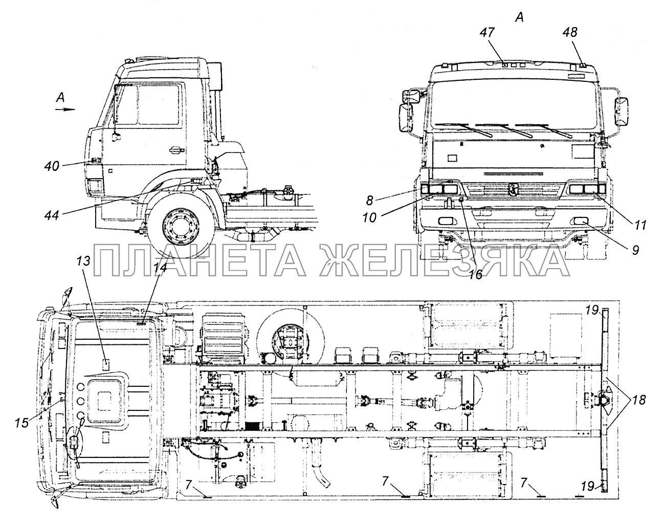 5308-3700001-21, 5308-3700001-22, 5308-3700001-23 Светотехника КамАЗ-5308 (Евро 4)