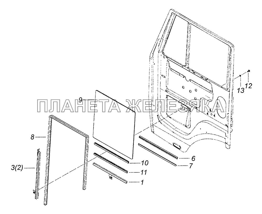 65115-6110005 Установка опускных стекол КамАЗ-5308 (Евро 4)