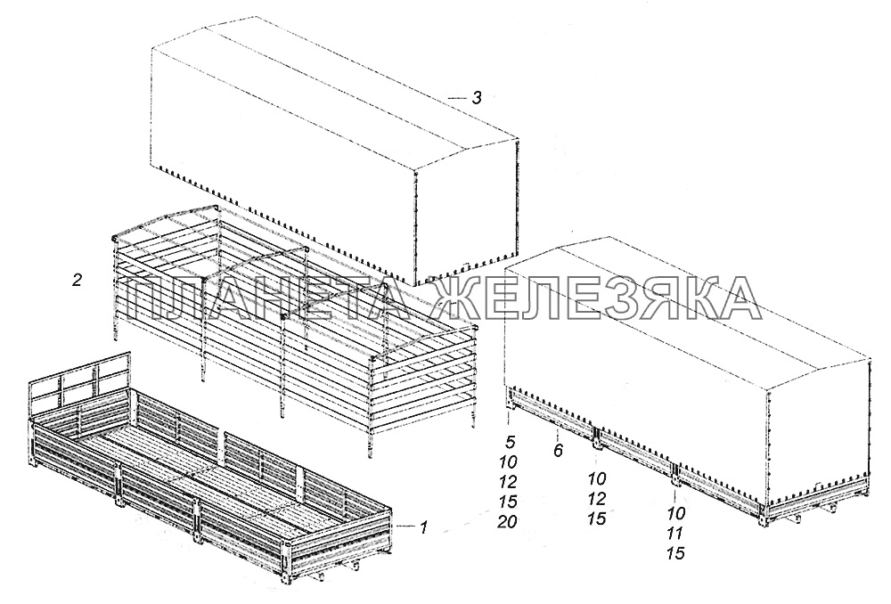 5308-8500008-10 Установка платформы КамАЗ-5308 (Евро 4)