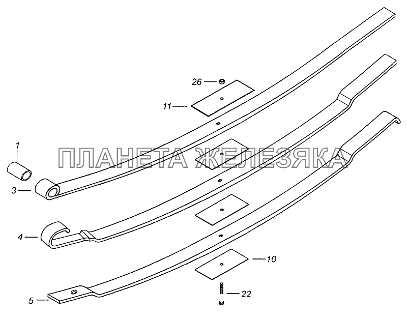 65115-2902012-15 Рессора передняя КамАЗ-5308 (Евро 4)