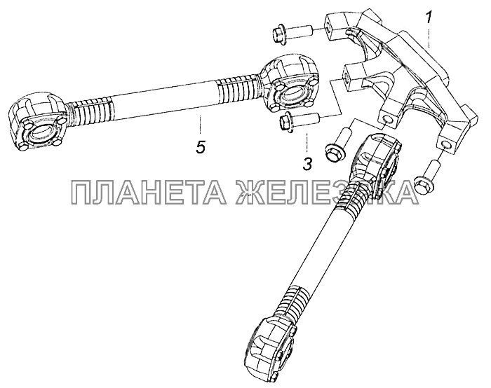 5308-2919068-40 Рычаг верхний с реактивными штангами КамАЗ-5308 (Евро 4)