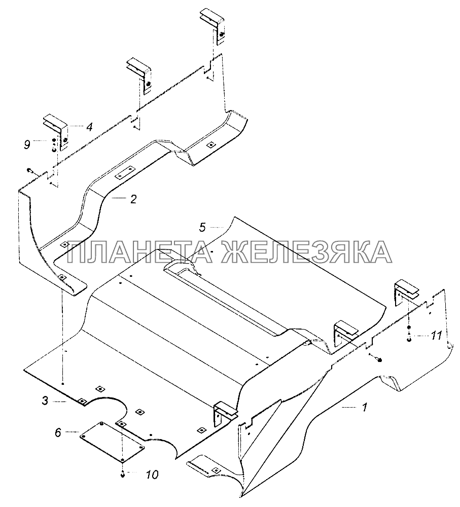 5308-1080010-10 Капотирование нижнее моторного отсека КамАЗ-5308 (Евро 4)