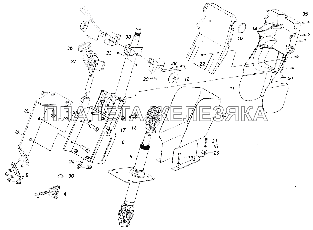 5308-3400014-10 Установка колонки рулевого управления КамАЗ-5308 (Евро 4)