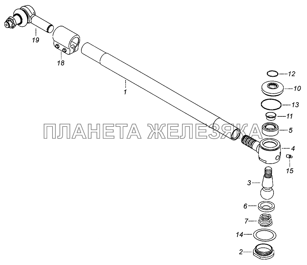 5308-3414010-10 Тяга сошки с наконечниками КамАЗ-5308 (Евро 4)
