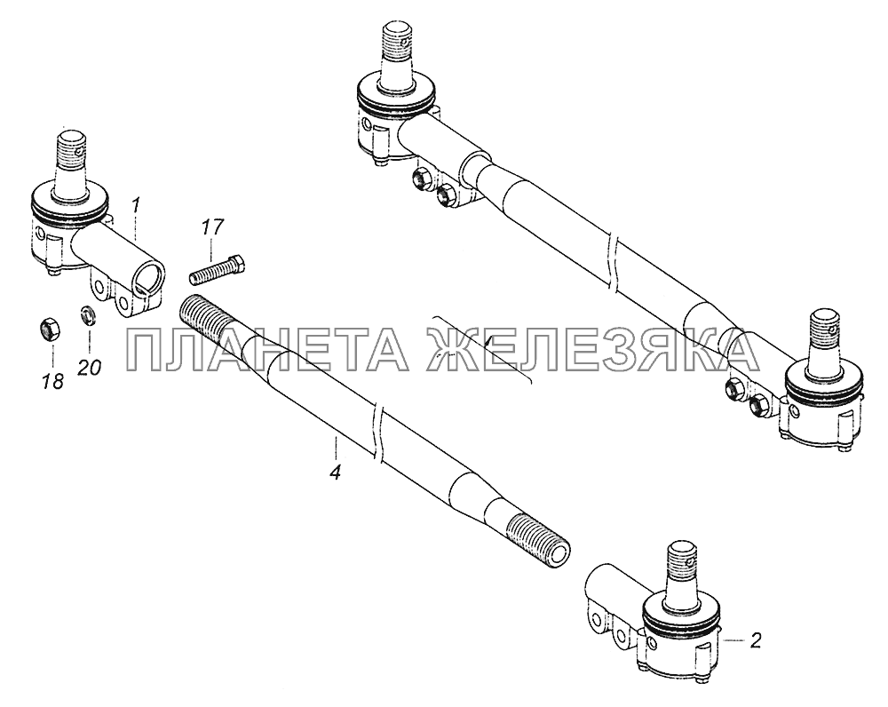 5297-3414052, 5297-3414052-01 Тяга рулевой трапеции КамАЗ-5308 (Евро 4)