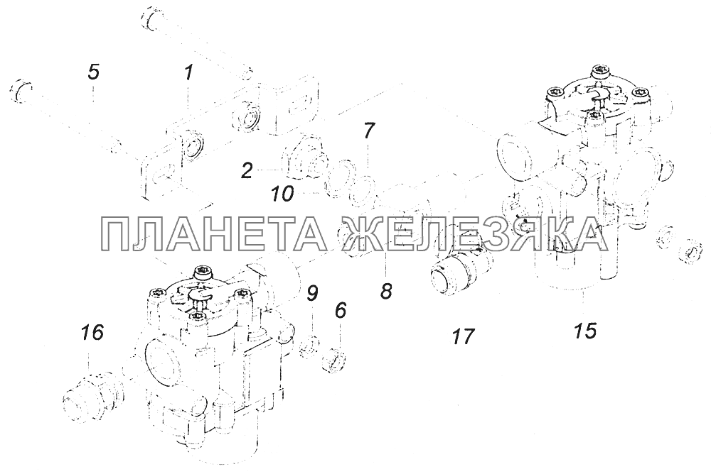 5308-3542005-04 Блок передних модуляторов АБС КамАЗ-5308 (Евро 4)