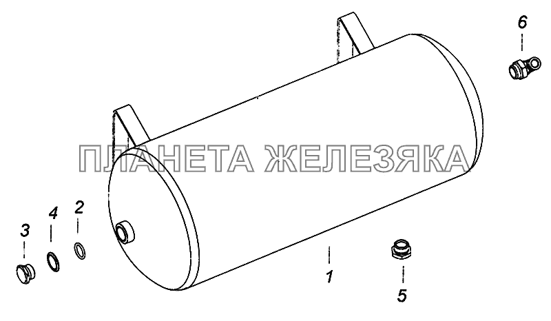 5308-3513006 Ресивер в сборе с фитингами КамАЗ-5308 (Евро 4)