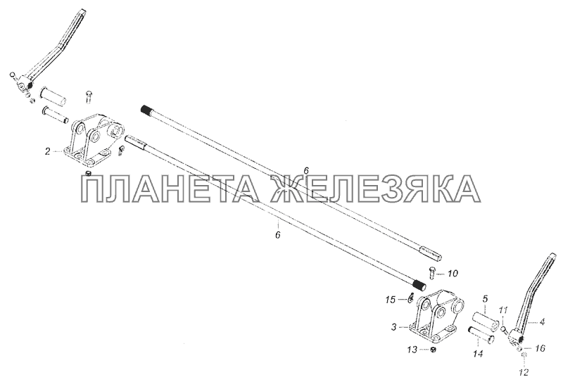 4308-5000003 Переднее крепление и механизм уравновешивания кабины КамАЗ-5308 (Евро 3)