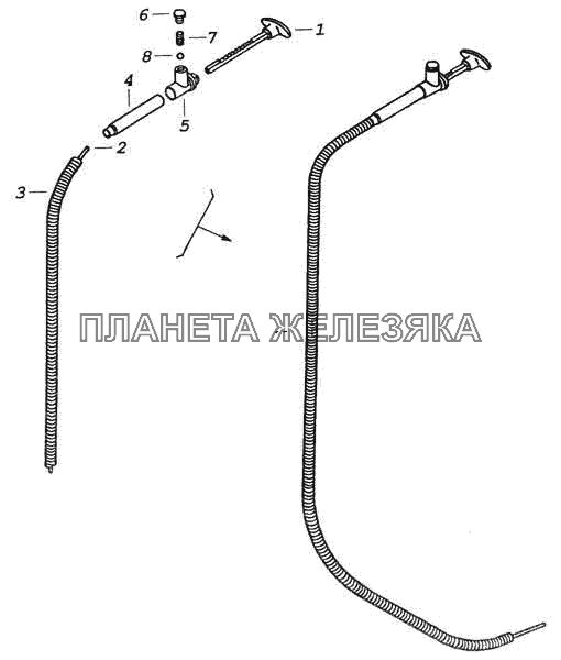 Тяга управления жалюзи радиатора КамАЗ-53228, 65111