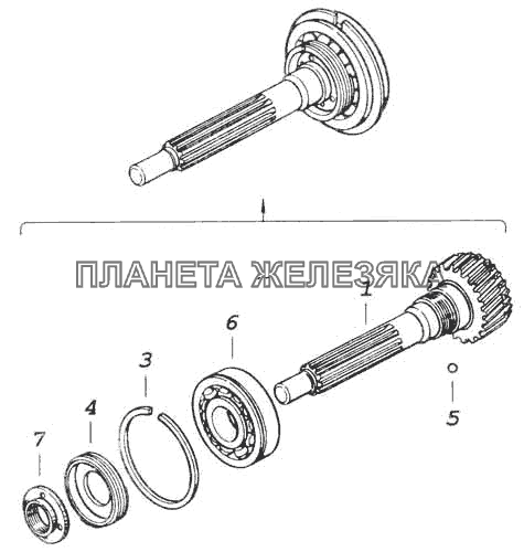 Вал первичный коробки передач КамАЗ-53228, 65111