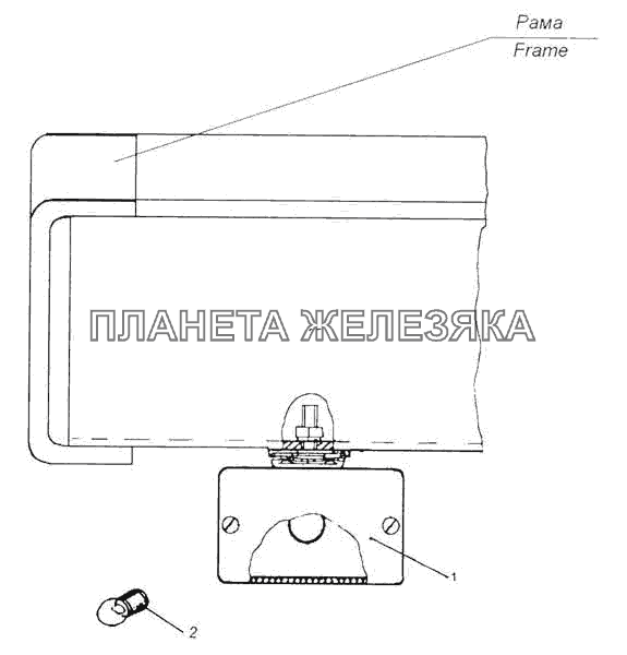 Установка фонаря заднего противотуманного КамАЗ-53228, 65111