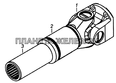 53205-2201017-10 Вал карданный с шарниром КамАЗ-53229 (Евро 2)