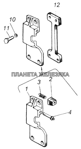 Фиксатор замка правый в сборе. Фиксатор замка левый в сборе КамАЗ-5360