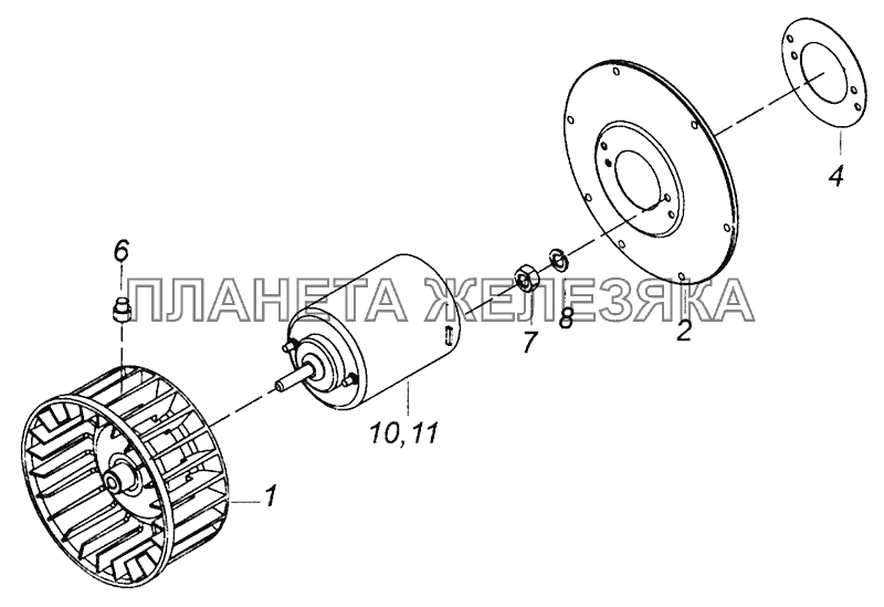 5320-8118069 Колесо рабочее с электродвигателем КамАЗ-53605 (Евро-4)
