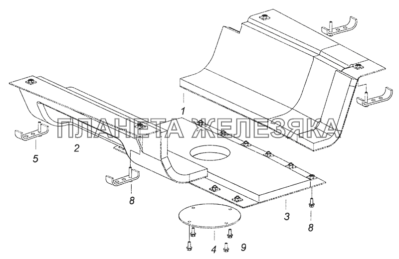 53605-1580004-10 Установка шумоизоляционного экрана нижнего КП КамАЗ-53605 (Евро-4)