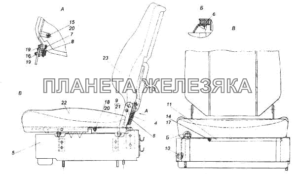 Сиденье пассажирское с ящиком КамАЗ-5460