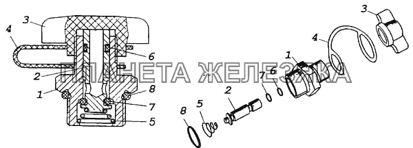 Клапан контрольного вывода КамАЗ-5460 (каталог 2005 г.)
