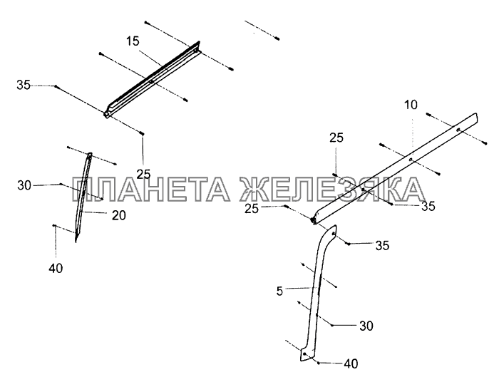 0000-8424008 Установка молдингов КамАЗ-5490