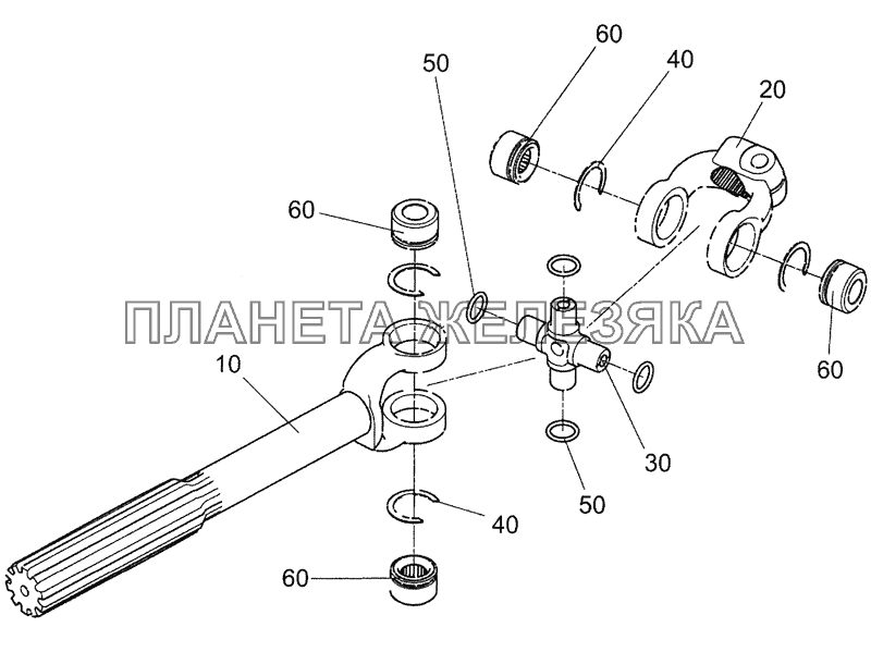 5490-3422030 Шарнир со шлицевым валом КамАЗ-5490