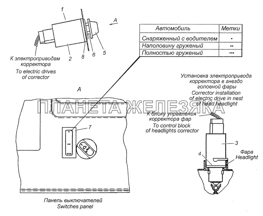 53215-3718001-85 Установка электромеханического корректора КамАЗ-6460 (Евро 3, 4)