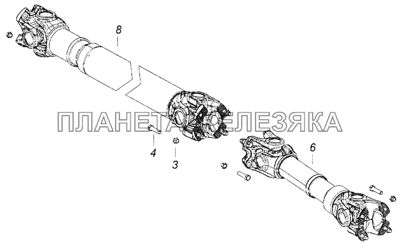 6460-2200001-43 Установка карданных валов КамАЗ-6460 (Евро 4)