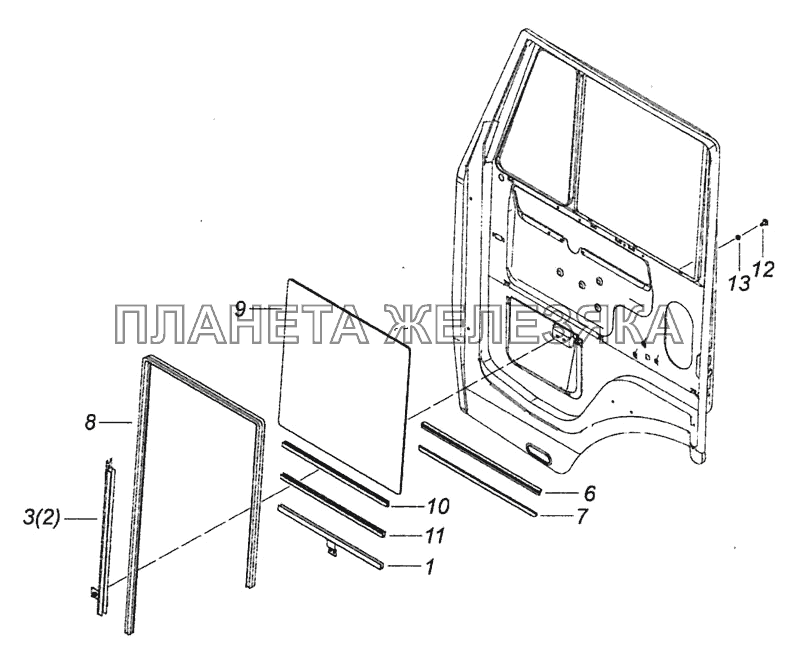 65115-6110005 Установка опускных стекол КамАЗ-6460 (Евро 4)