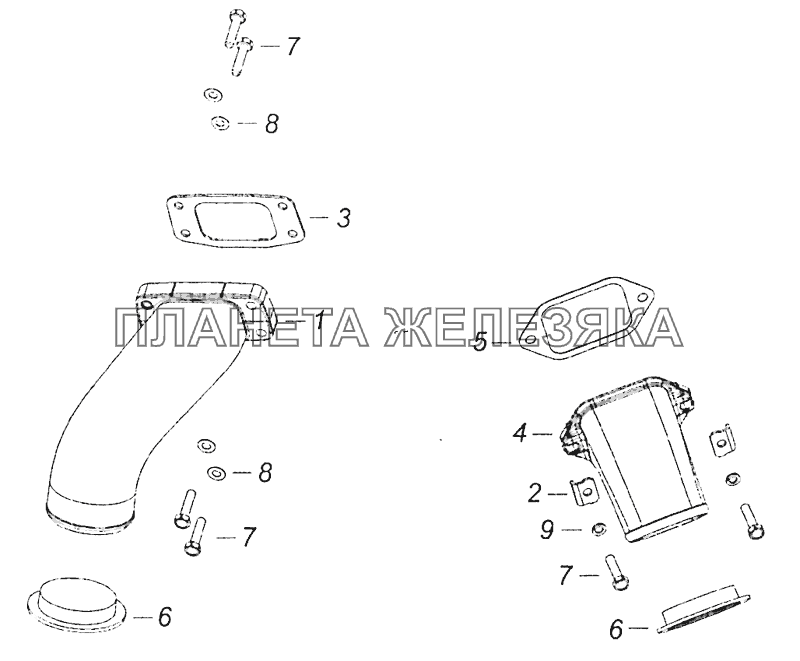 740.74-117001 Установка патрубков КамАЗ-6460 (Евро 4)