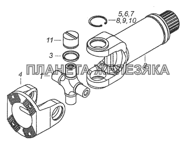 53205-2201050 Вилка скользящая с шарниром КамАЗ-65111 (Евро 4)
